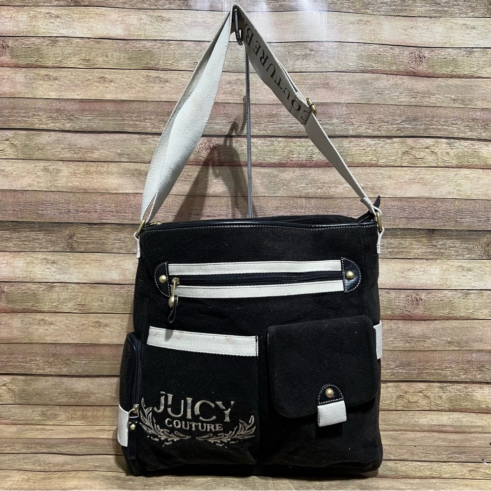 Juicy Couture Black Velour Diaper Bag